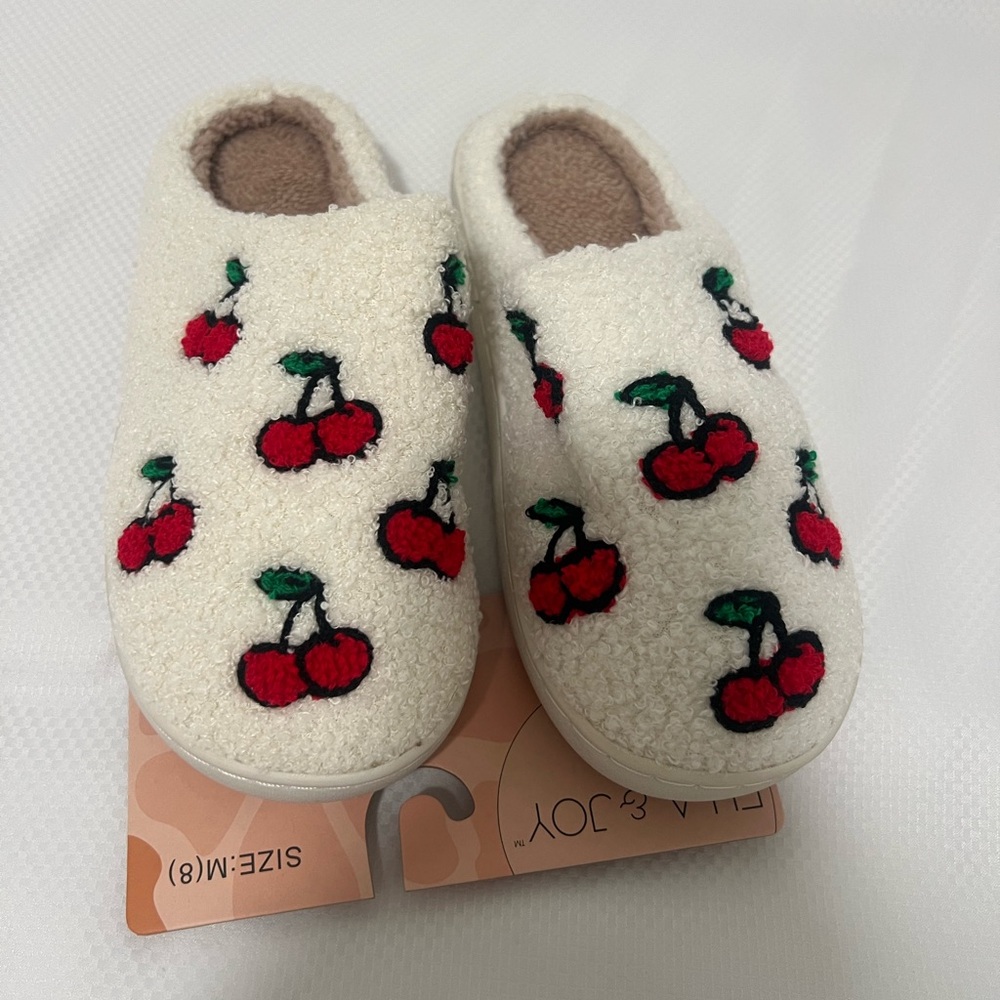 NEW ELLA & JOY CHRRY SLIPPEERS MULTIPLE SIZES